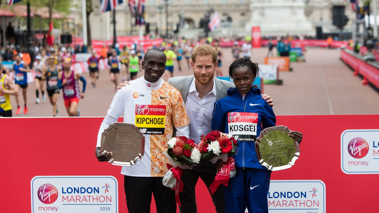 Prince Harry, Eliud Kipchoge et Brigid Kosgei