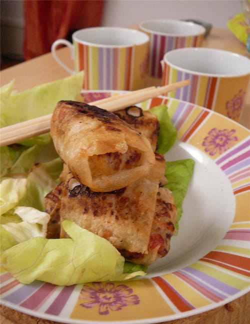 Nems au poulet et aux légumes