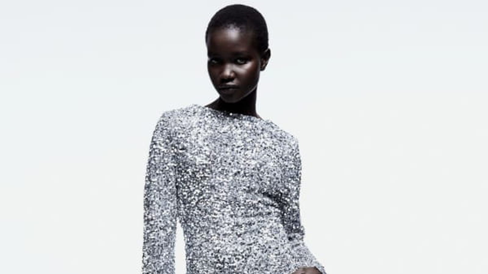 Robe à sequins argentés H&M 