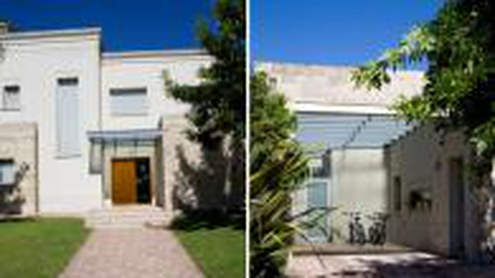 Allée de jardin et garage