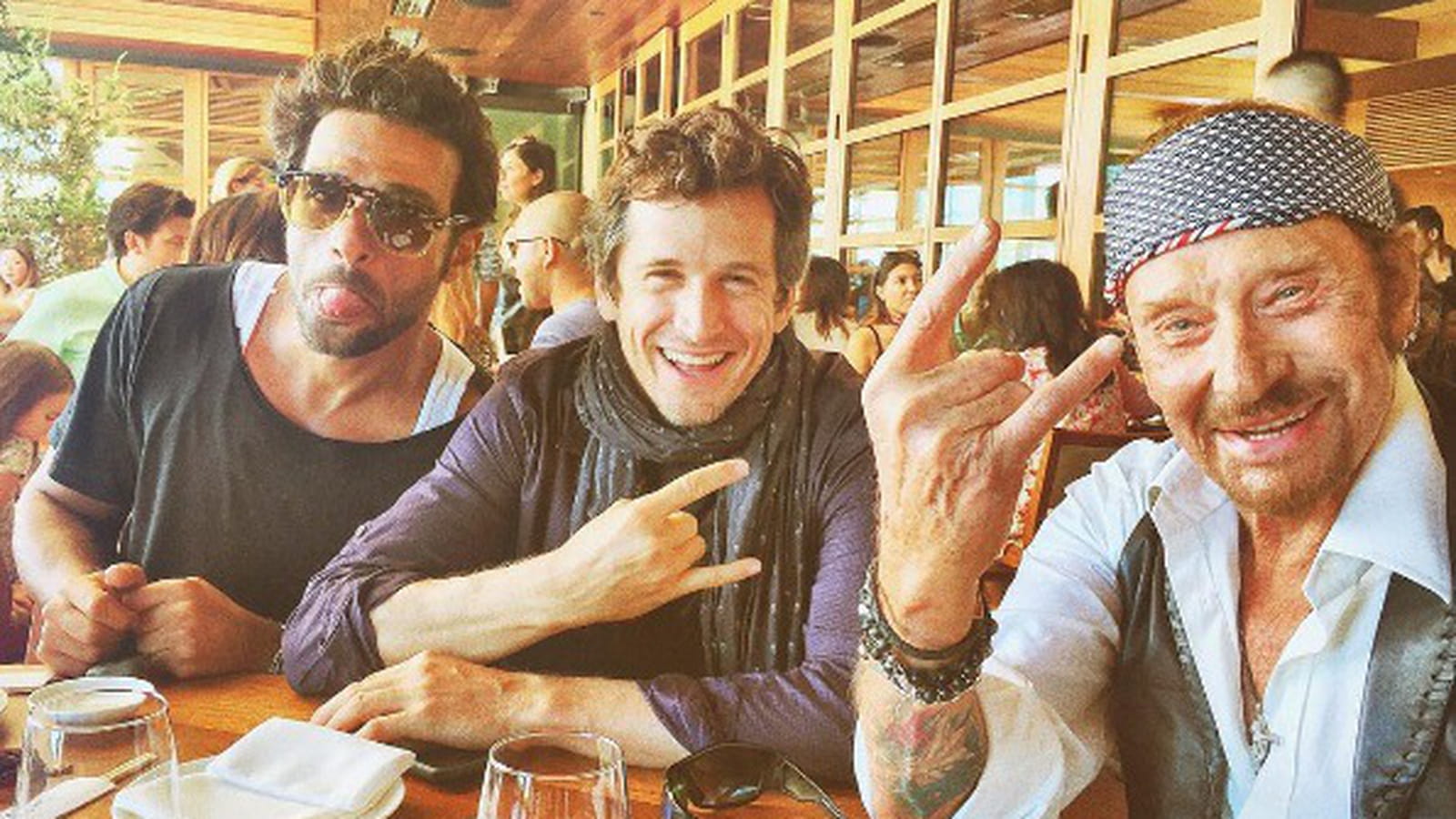 Johnny Hallyday, Guillaume Canet et Maxim Nucci