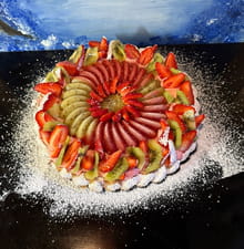 Tarte kiwi-fraise à la chantilly chocolat blanc : Etape 4