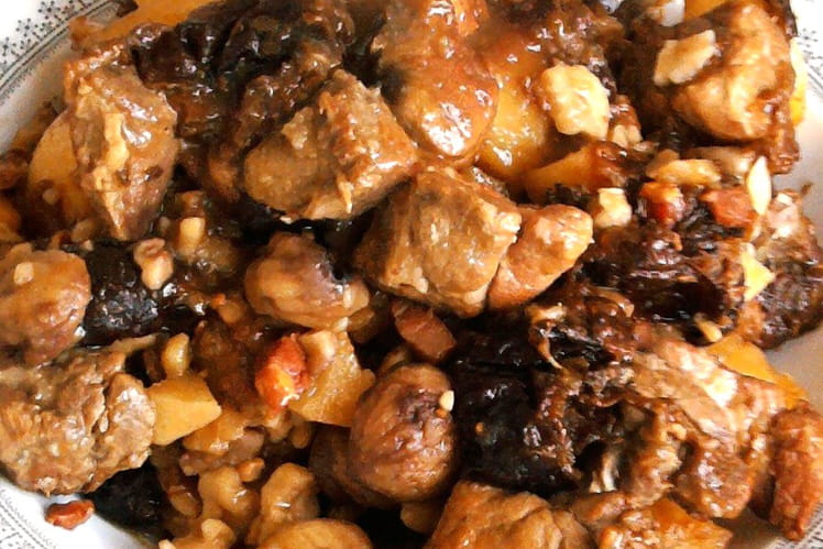 Sauté de porc marrons-pruneaux