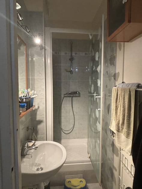 Avant&nbsp;: une salle d'eau d'invit&eacute;s &eacute;troite et encombr&eacute;e