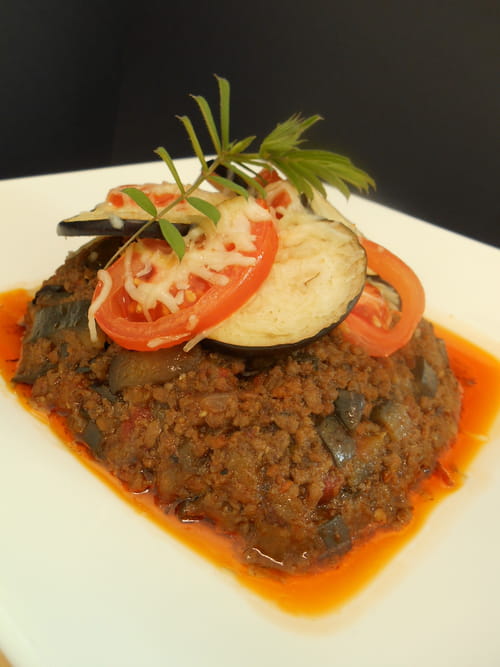 Gratin d'aubergines au boeuf haché
