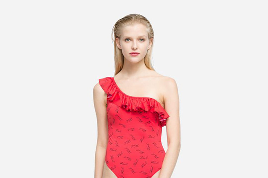 Maillot de bain une pièce rouge de Karl Lagerfeld