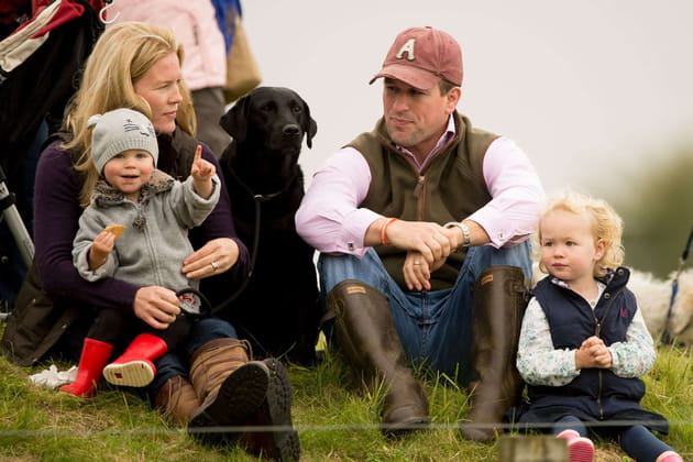 La famille Phillips lors des courses de Gatcombe en 2013