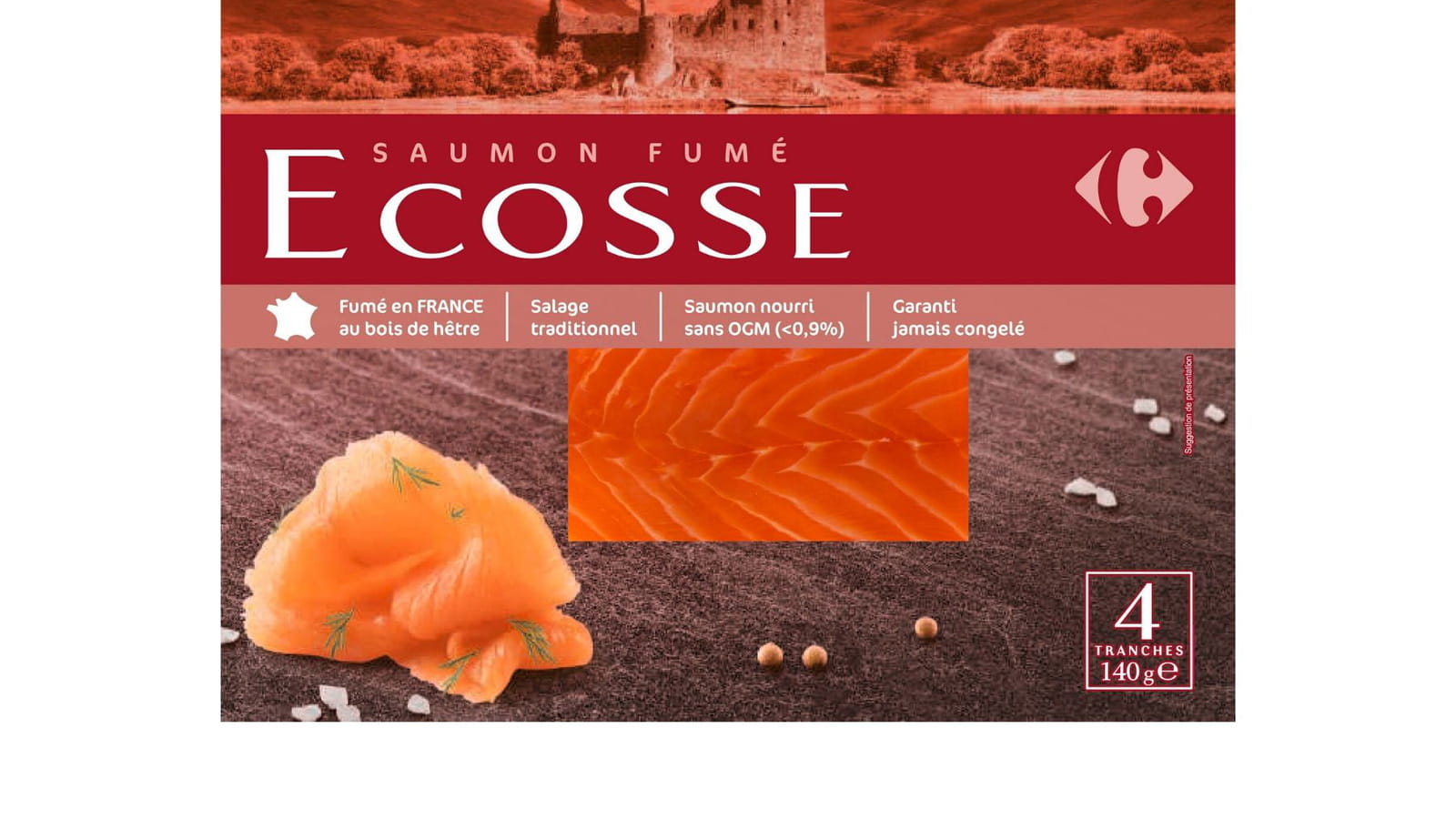 Le saumon fumé d'Ecosse de Carrefour