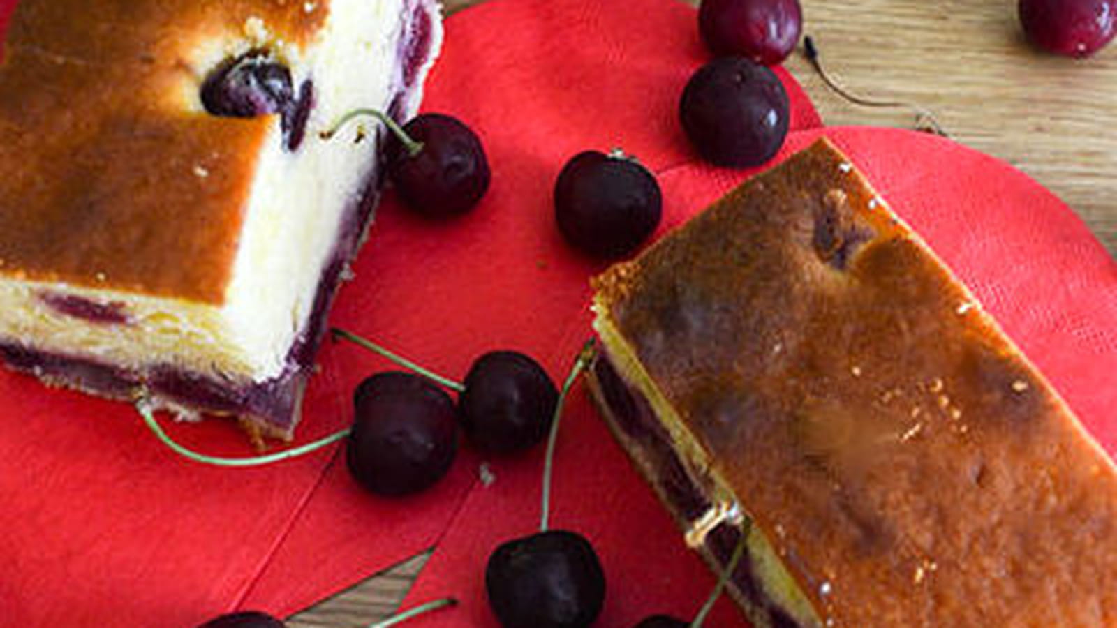Gâteau philadephia et cerises