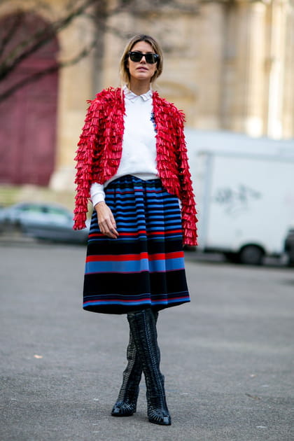 Street style &agrave; Paris : la veste textur&eacute;e