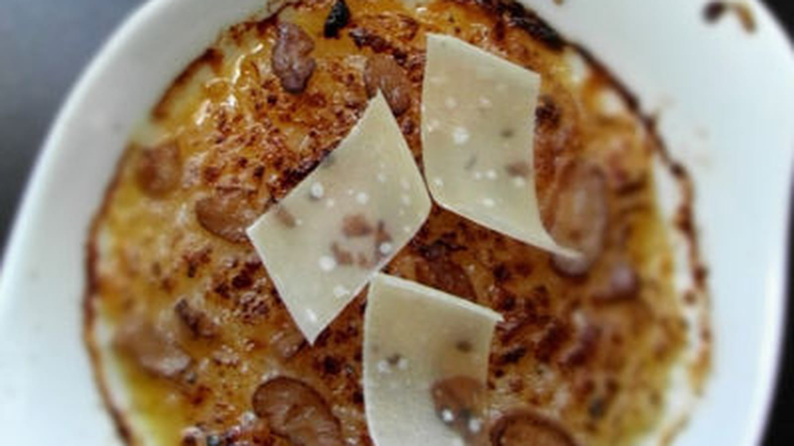 Gratin d'oignons doux des Cévennes aux châtaignes