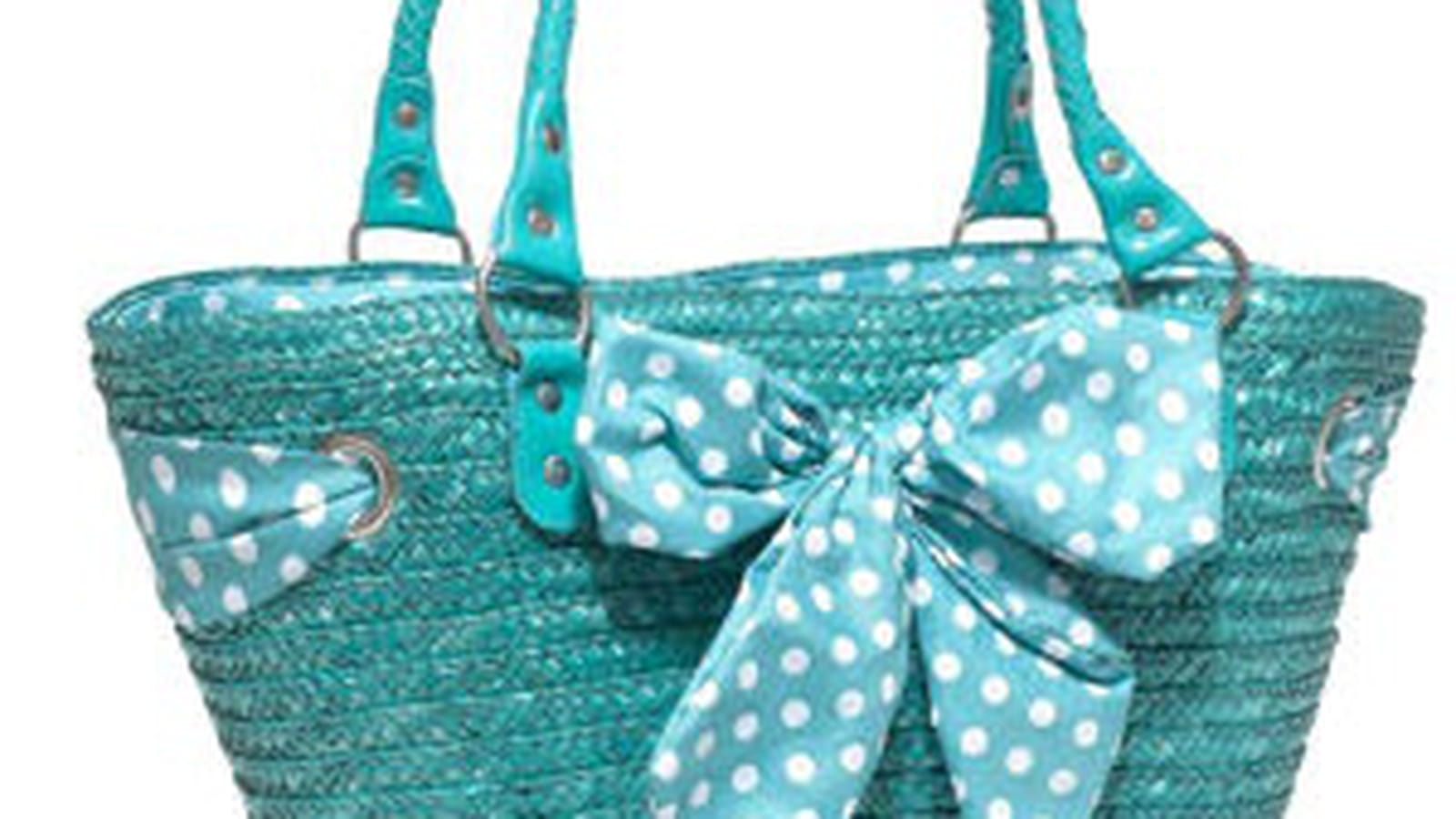Sac en paille turquoise de Gémo