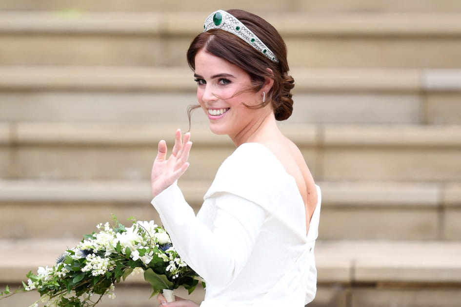 Le chignon flou de mari&eacute;e d'Eugenie d'York
