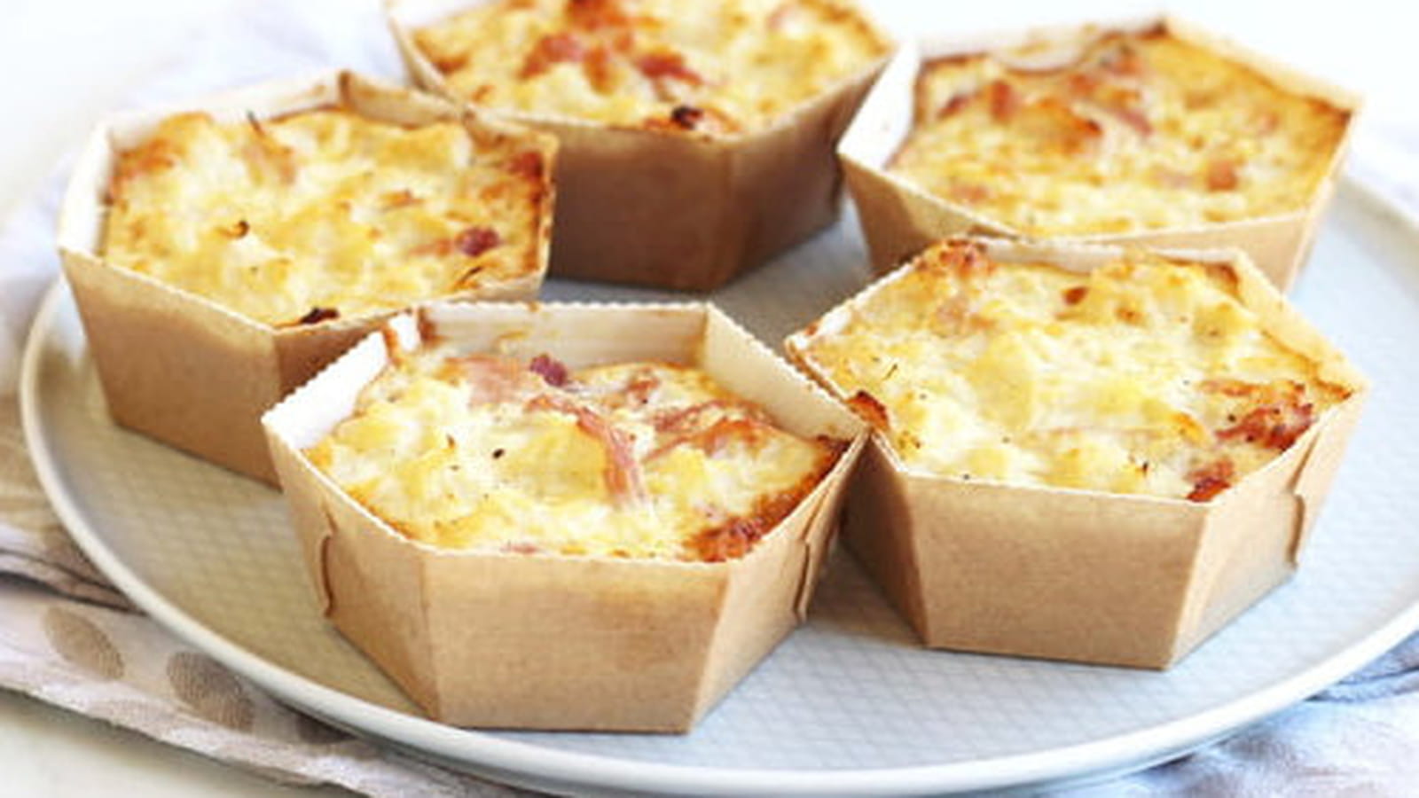 Petits cakes de chou-fleur au jambon