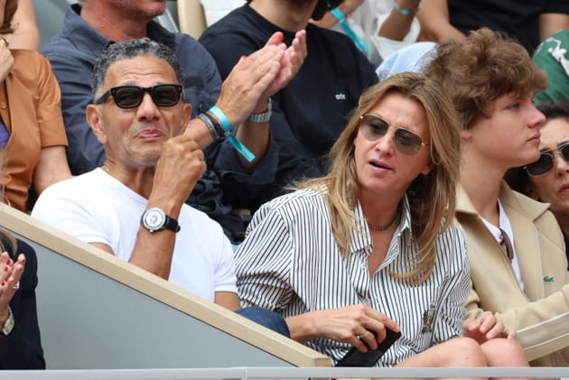 Roschdy Zem et Sarah Poniatowski décontractés à Roland-Garros