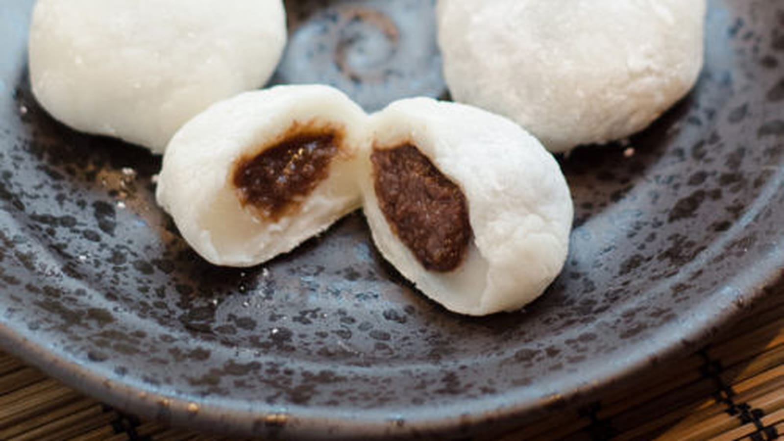 Mochi aux haricots rouges, cacahuète et chocolat
