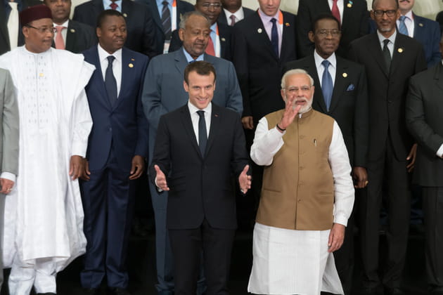 Emmanuel Macron &agrave; la conf&eacute;rence de lancement de l'Alliance solaire internationale