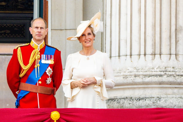 Le prince Edward et sa femme Sophie au balcon du Palais de Buckingham