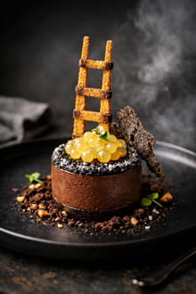 L'Escalier de Feu : le dessert au chocolat moléculaire du Chef Rodrigo Landa-Romero : Etape 5