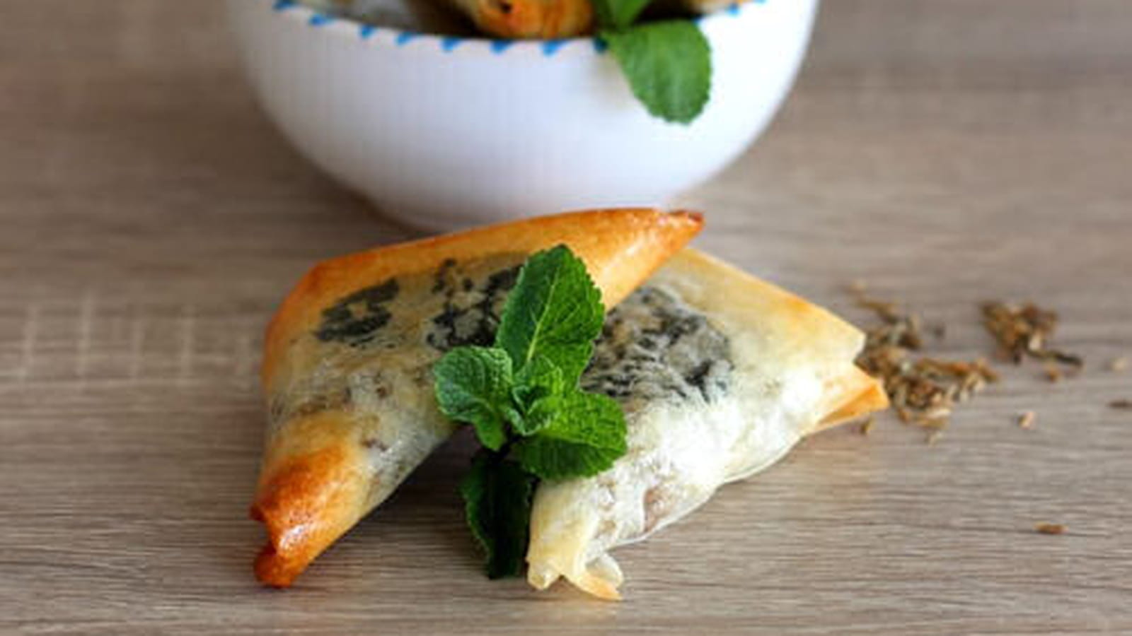 Samossa au boeuf, menthe et cumin