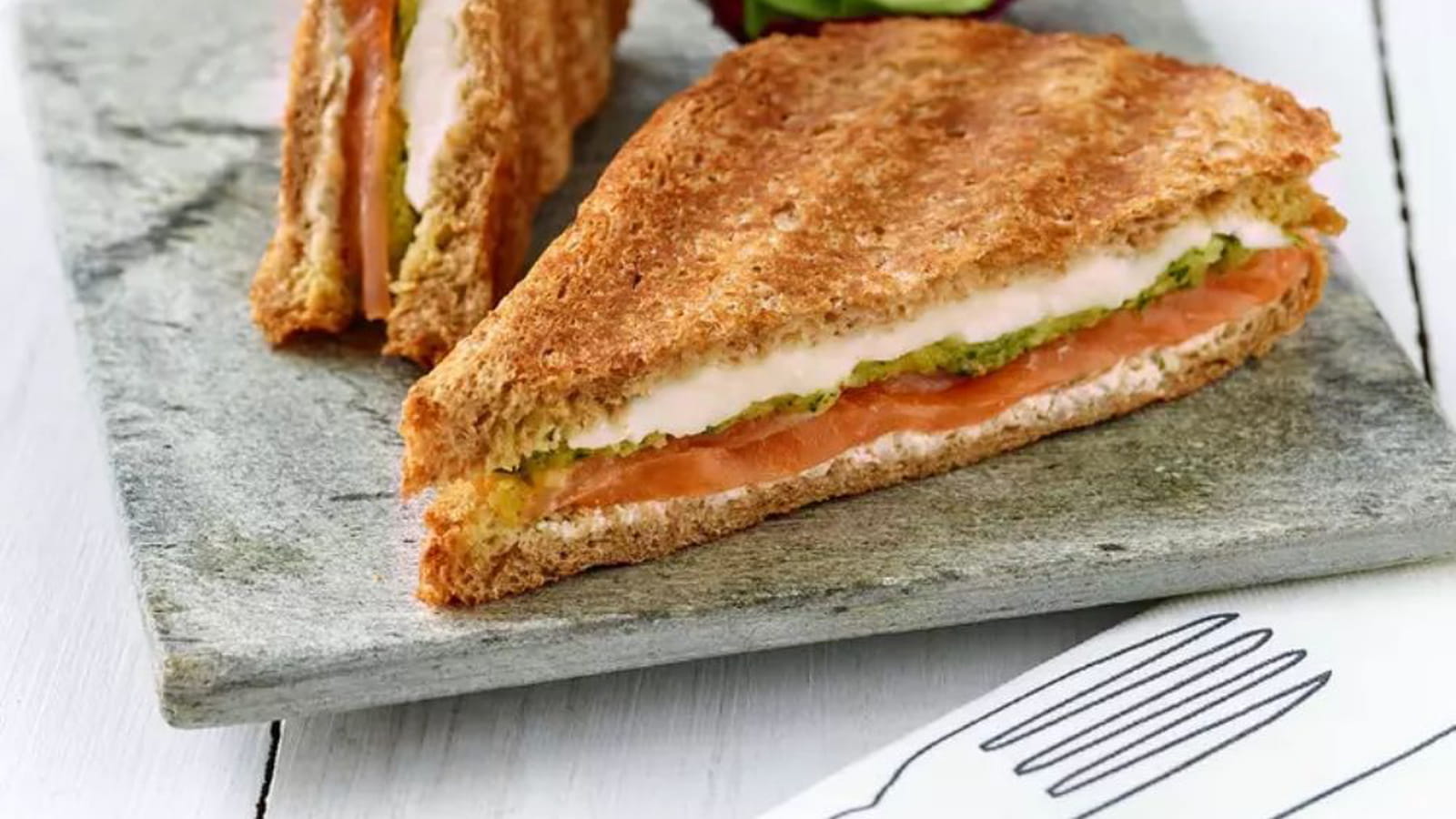 Croque-monsieur au saumon et mozzarella