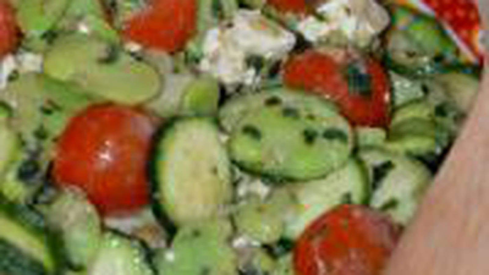 Fèves et courgettes en salade printanière