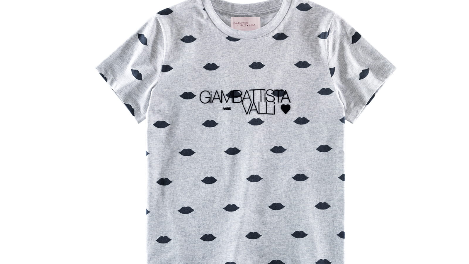 T-shirt bouche et logo gris 