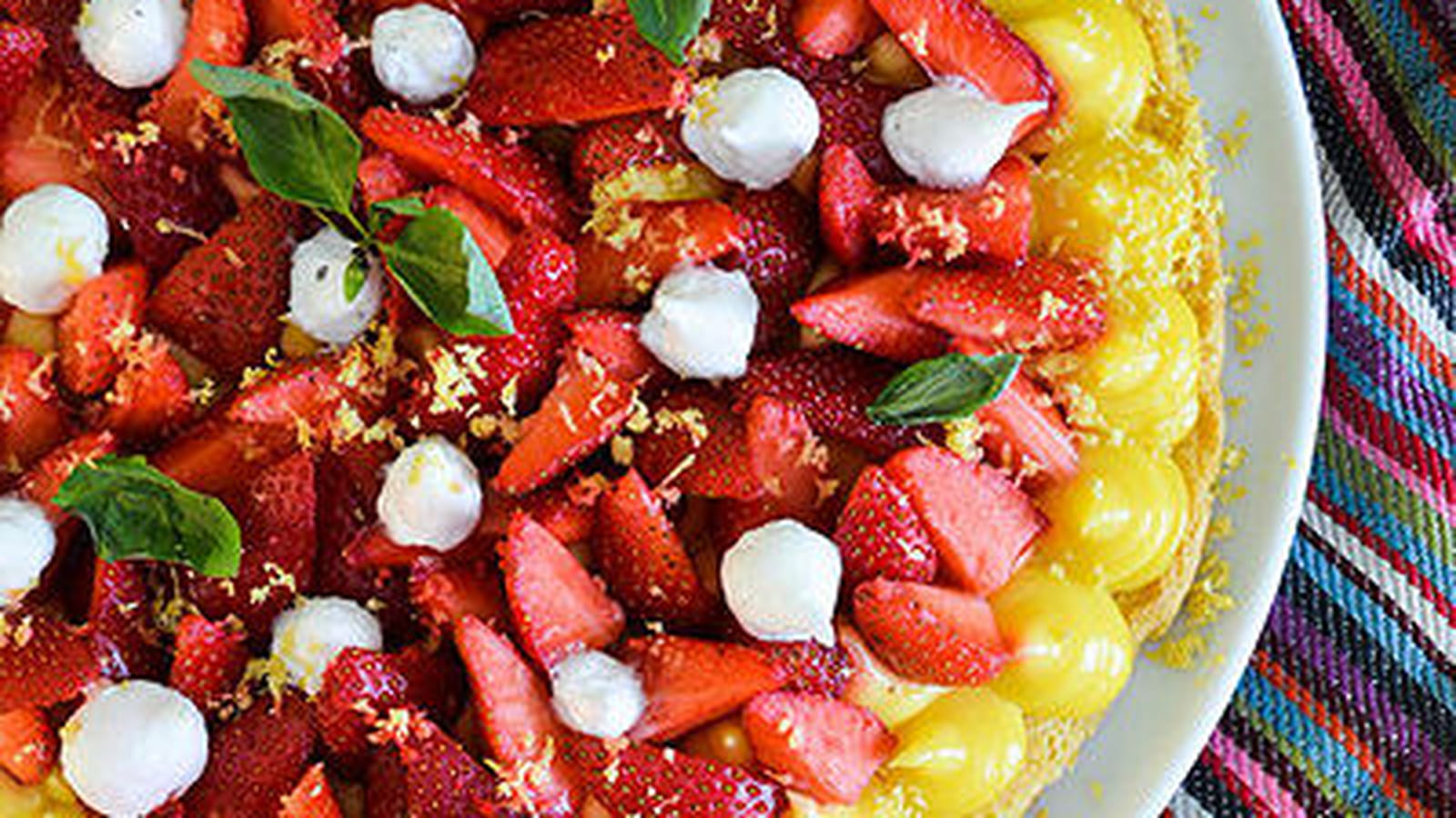 Tarte fraises citron basilic