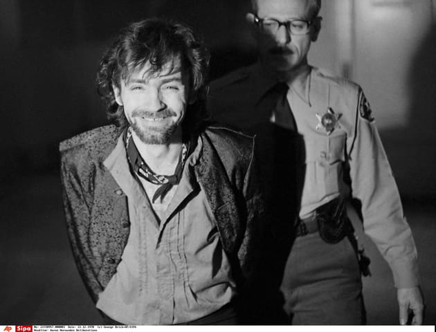 Charles Manson en 1970, reconnu coupable du meurtre de Sharon Tate