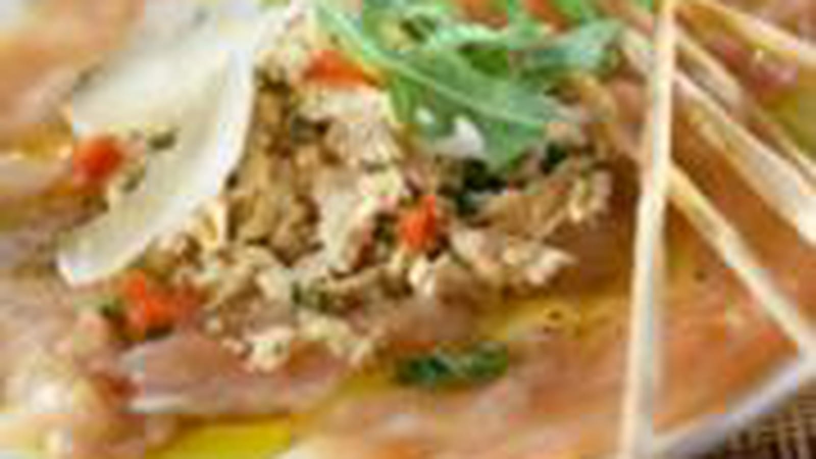 Carpaccio de thon et ses miettes