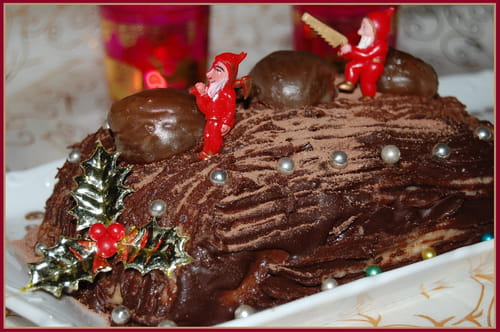 Bûche aux marrons et au chocolat noir