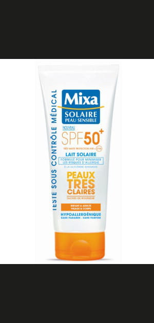 Lait Solaire Peaux tr&egrave;s claires de Mixa
