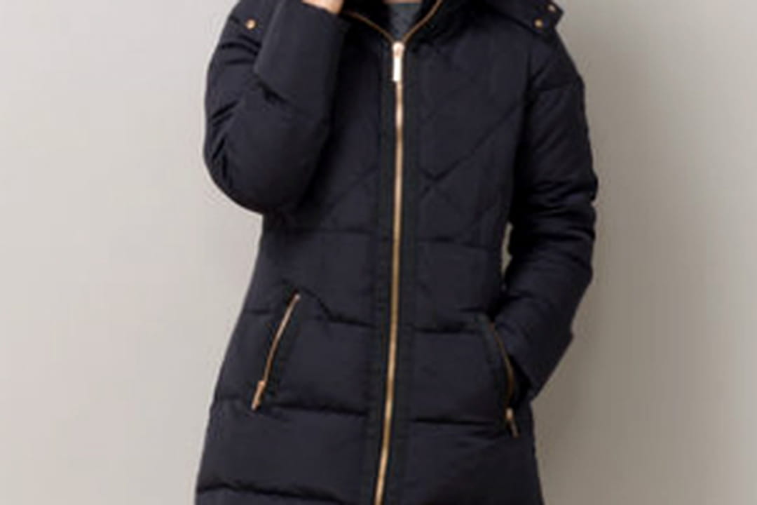 Doudoune Femme Bleu Marine Mi Longue
