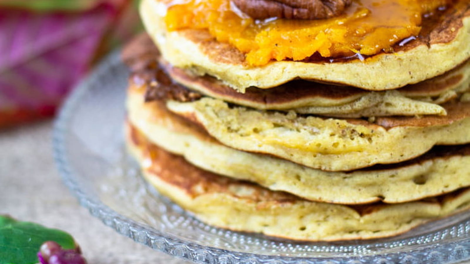 Pancakes à la pomme et farine de lupin
