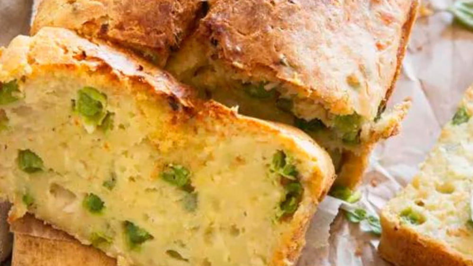 Cake au crabe et petit pois