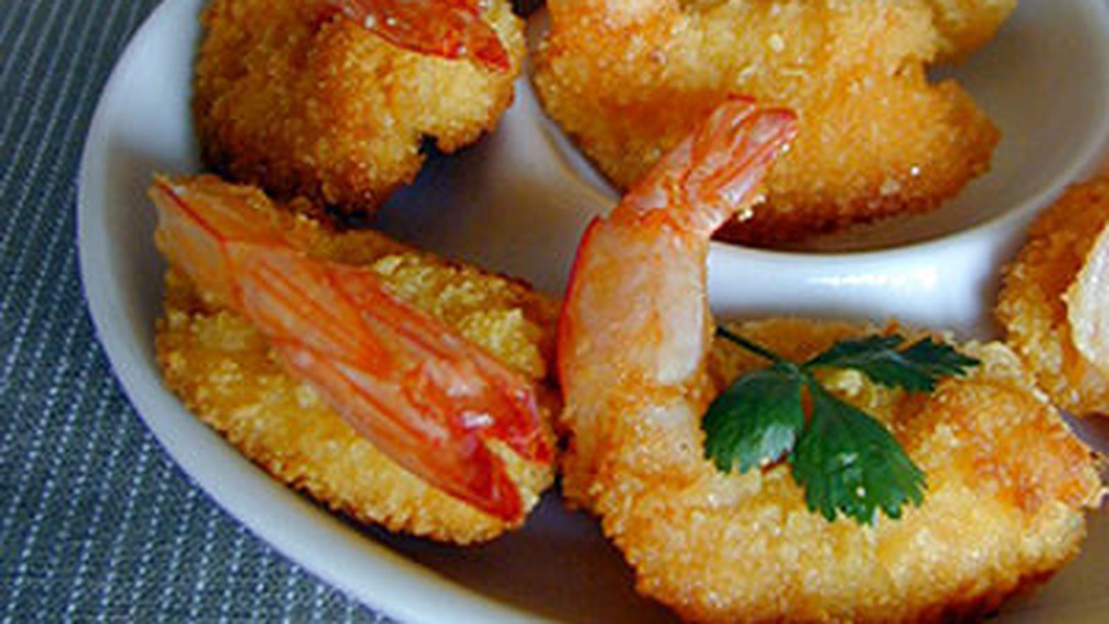 Crevettes croquantes, sauce à l'abricot