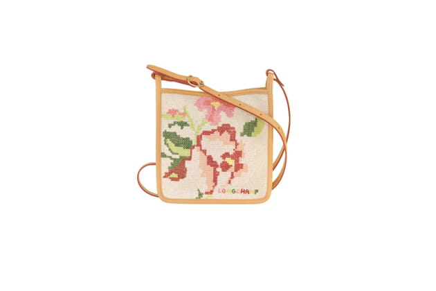 Sac &agrave; main en tissu et cuir de Longchamp