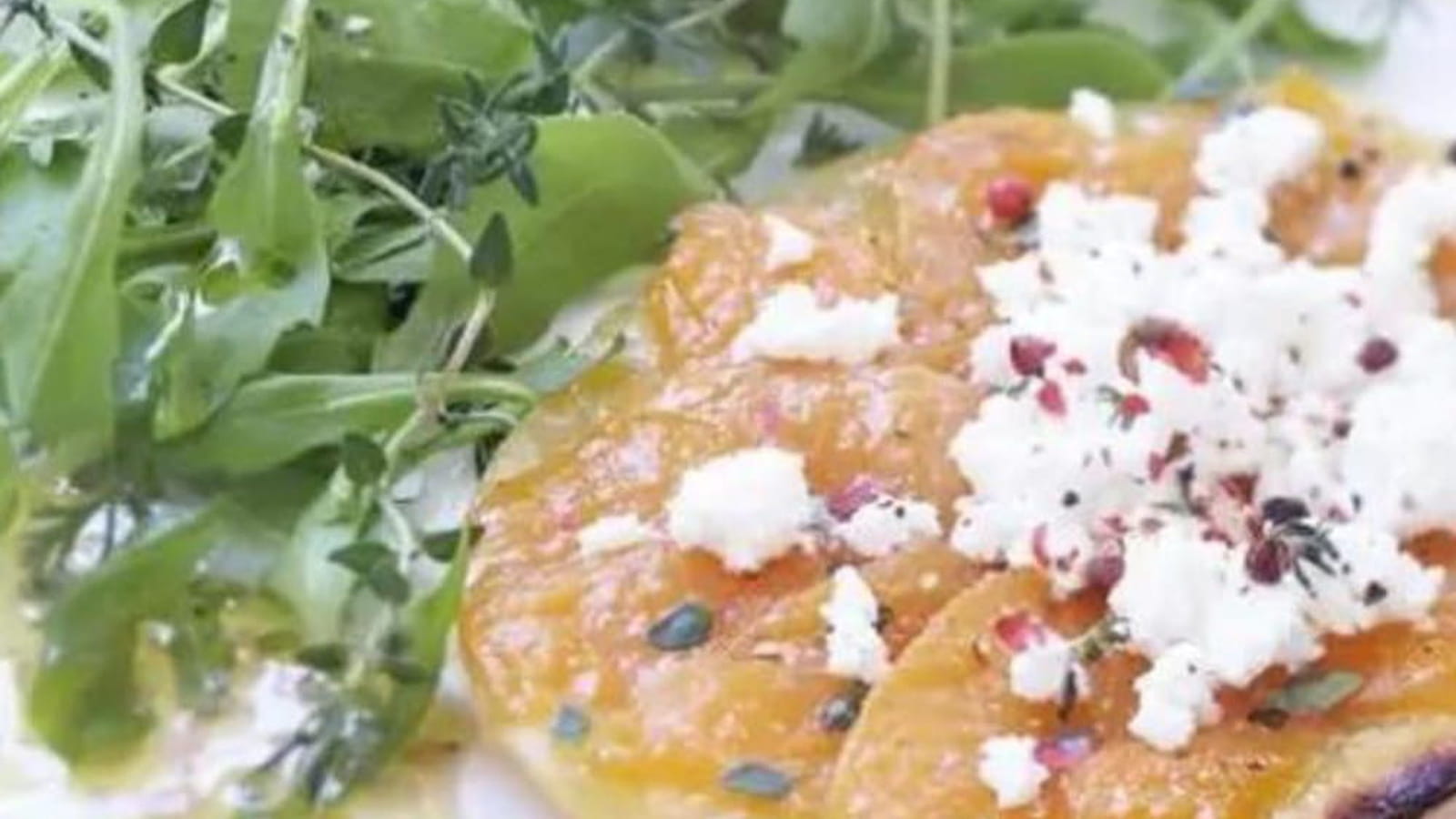 Tatin de melon au thym et chèvre frais