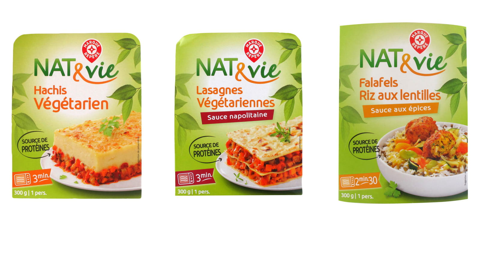 Les plats préparés végétariens Nat & Vie de Marque Repère