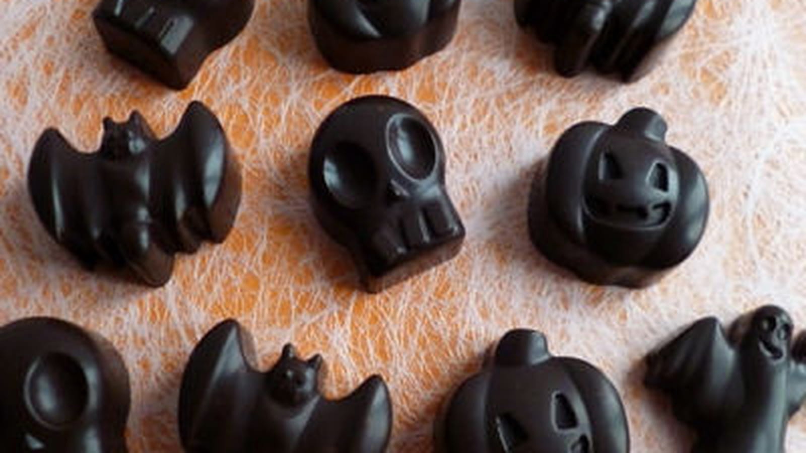 Chocolats noirs allégés d'Halloween