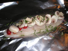 Papillote de poisson et sa purée de chou : Etape 1