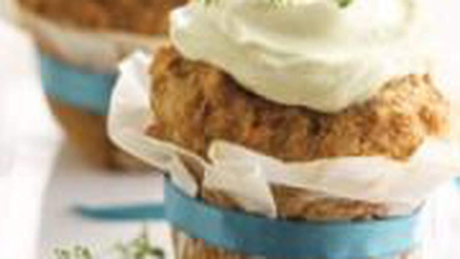 Cupcake de pommes de terre et thon, sauce curcuma
