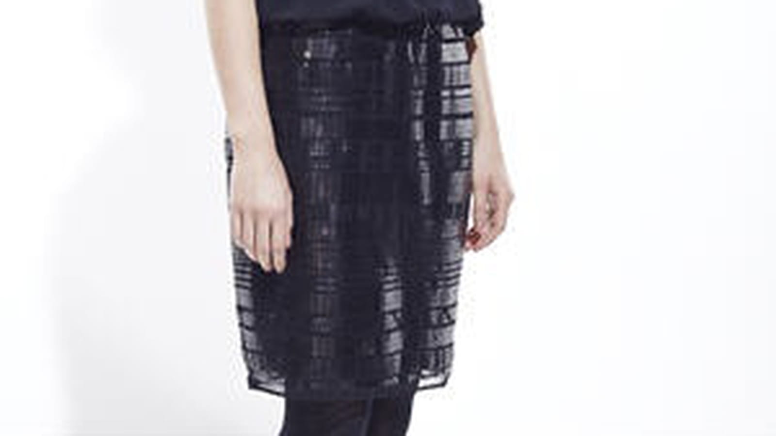 Robe noire bi-matières de C&A