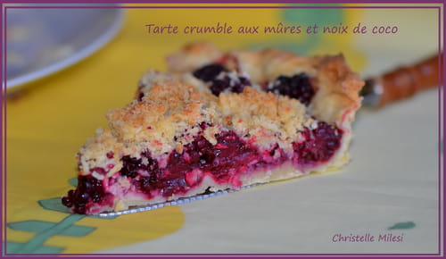 Tarte crumble aux mûres et noix de coco