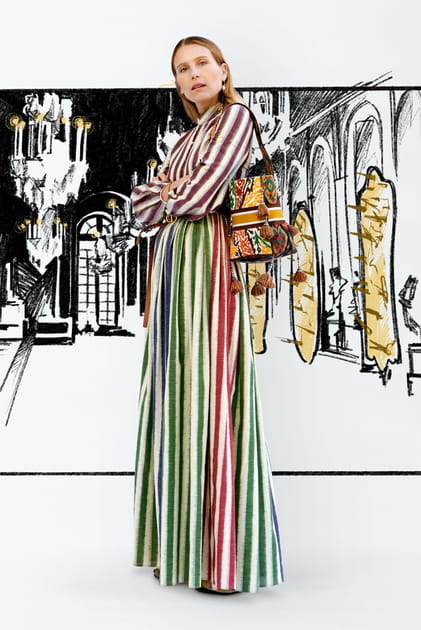 TOP : Dree Hemingway en robe rayée Dior