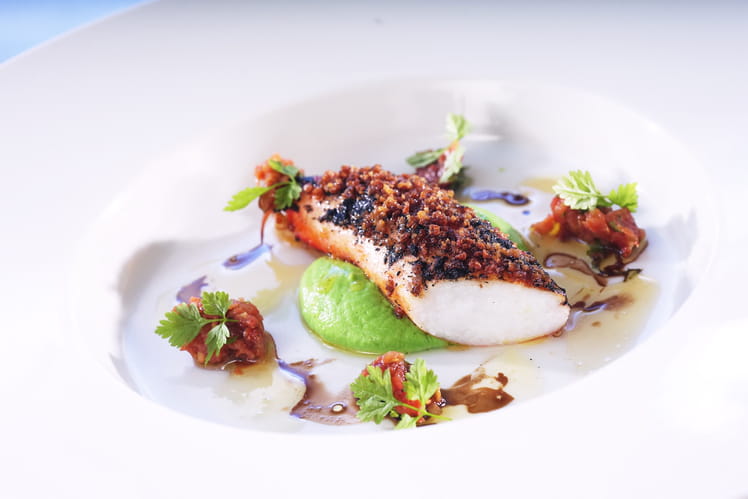 Crabe Royal de Norvège grillé, crème d'avocat, tomate râpée, vinaigrette de soja-image