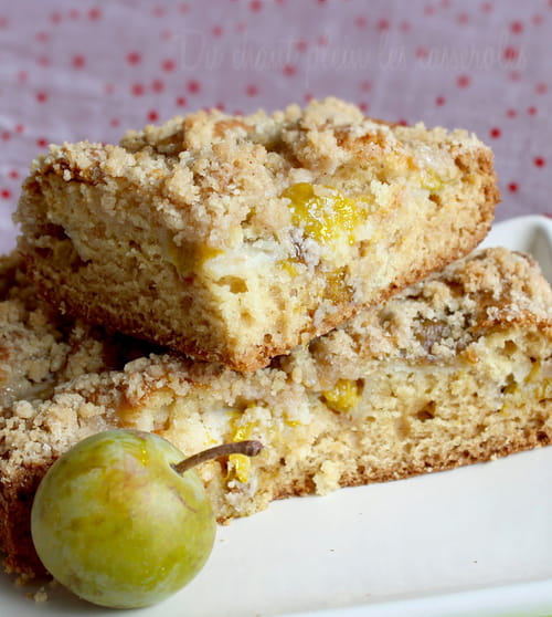 Crumble cake aux reines-claudes