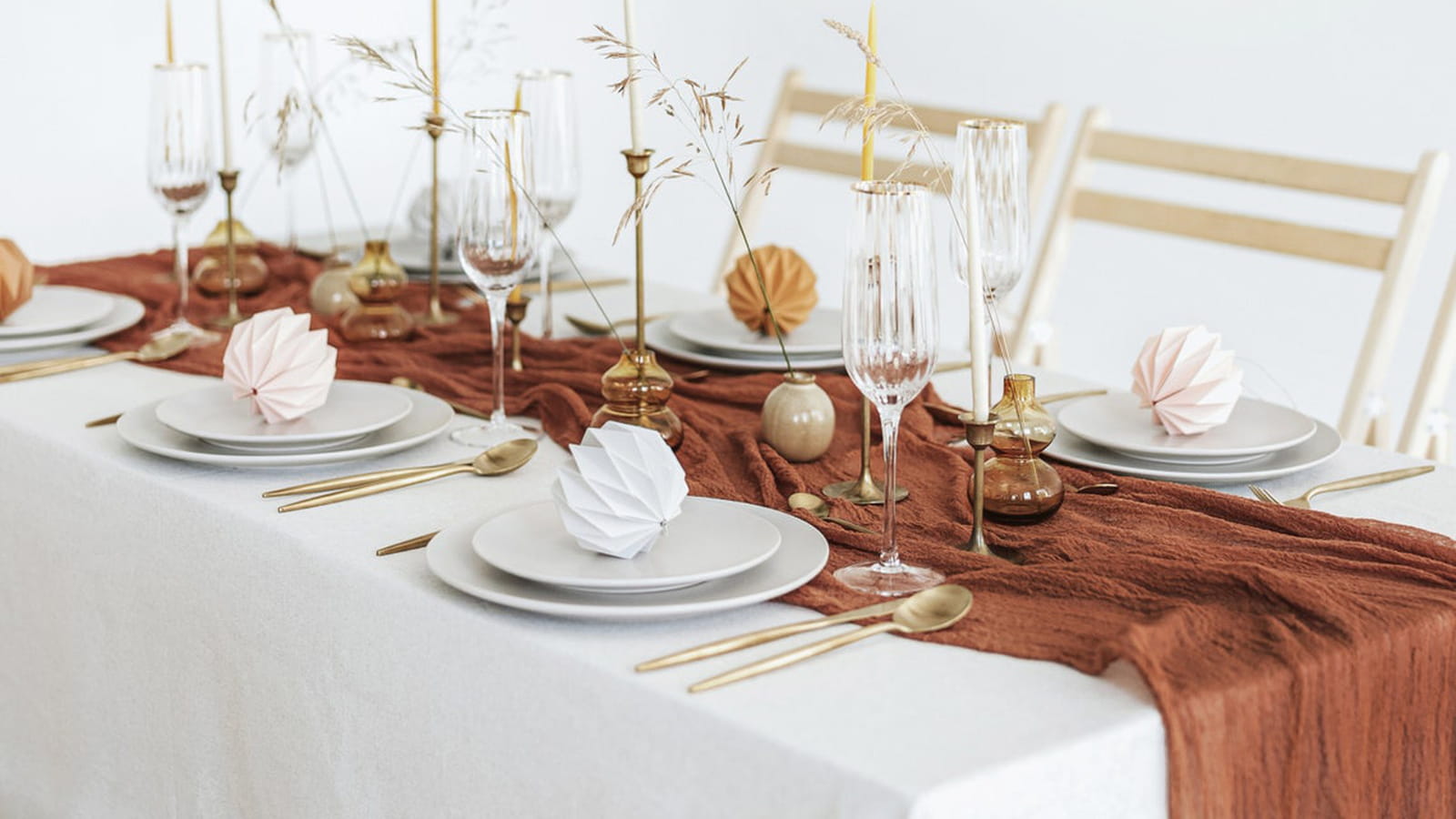 Chemin de table terracotta 