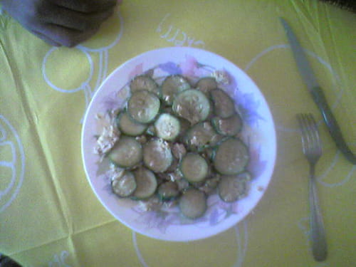 Courgettes aux oeufs brouillés