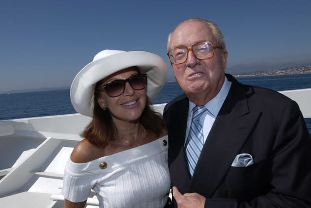 Jean-Marie Le Pen et sa femme Jany à Nice en 2003